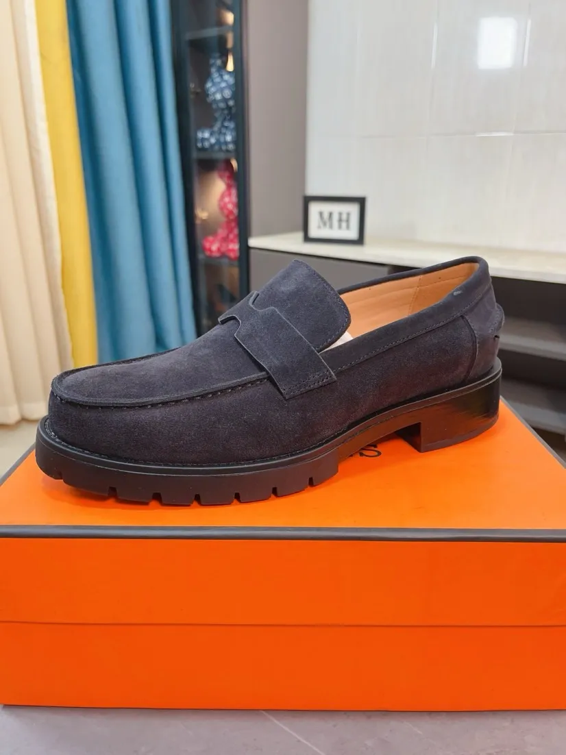 Men's shoes 💰458🌹🌹Niuli "HERMES" Hermès business leather shoes, original factory configuration, original imported frosted cowhide upper + luxury hardware logo + fully imported original customized cowhide lining, sole: rubber wear-resistant outsole, difficult craftsmanship, original factory follow-up goods, 🔍🔍high quality code number: 38-44 45 can be customized